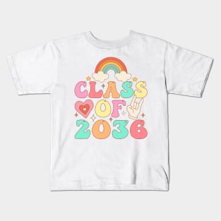 Class Of 2036 Groovy Retro Kids T-Shirt